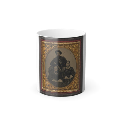 Unidentified Soldier in Union Uniform and Two Women (U.S. Civil War) Color Morphing Mug 11oz-11oz-The Sticker Space