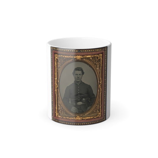 Unidentified Soldier in Union Uniform and U.S. Belt Buckle With Pistol (U.S. Civil War) Color Morphing Mug 11oz-11oz-The Sticker Space