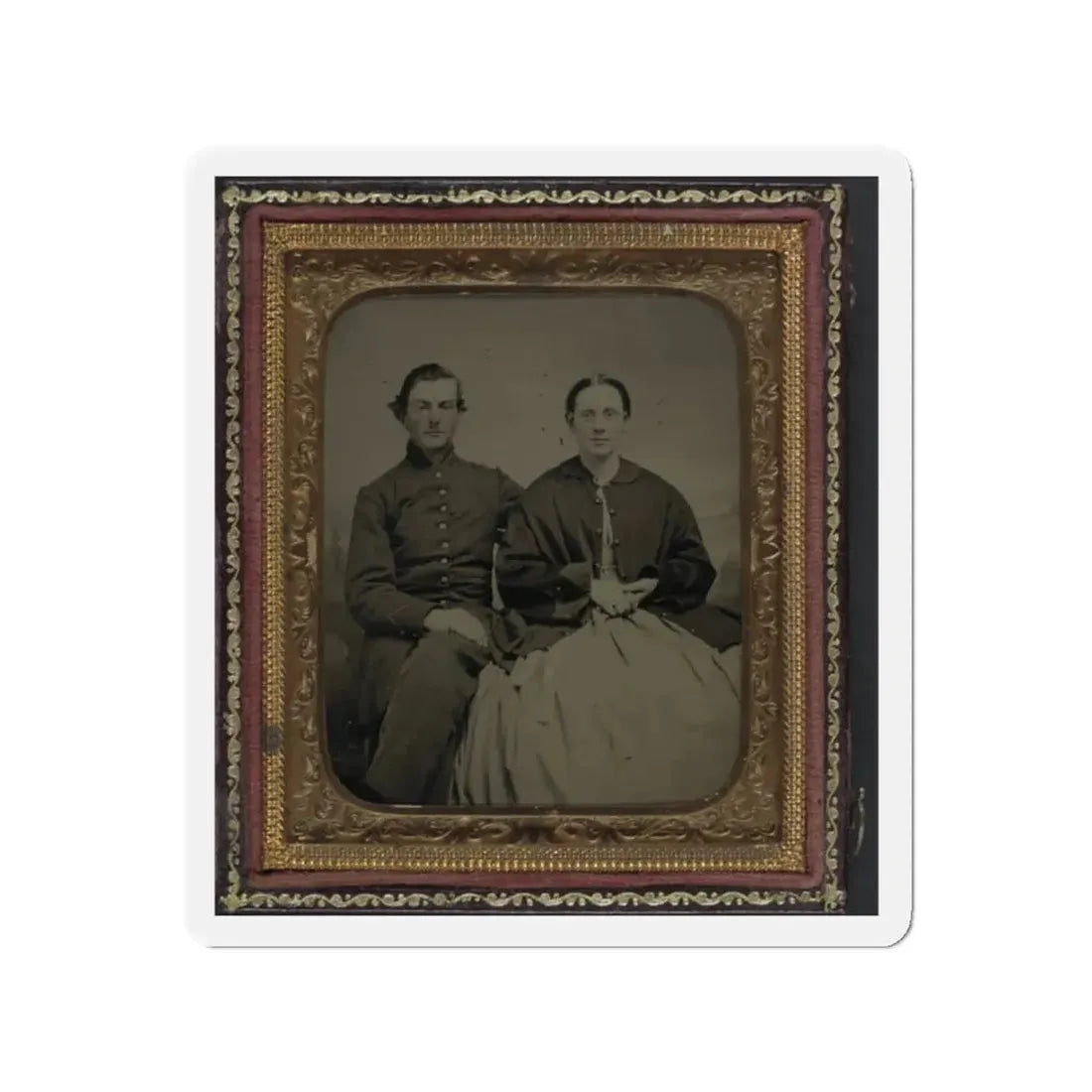 Unidentified Soldier In Union Uniform And Unidentified Woman(2) (U.S. Civil War) Refrigerator Magnet 2 Inch Die-Cut - The Sticker Space