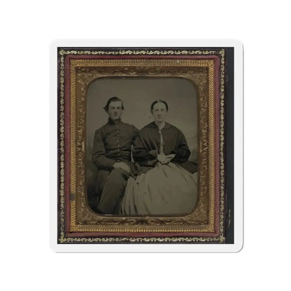 Unidentified Soldier In Union Uniform And Unidentified Woman(2) (U.S. Civil War) Refrigerator Magnet 2 Inch Die-Cut - The Sticker Space
