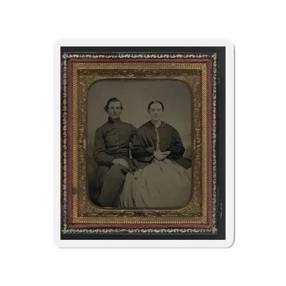 Unidentified Soldier In Union Uniform And Unidentified Woman(2) (U.S. Civil War) Refrigerator Magnet 3 Inch Die-Cut - The Sticker Space