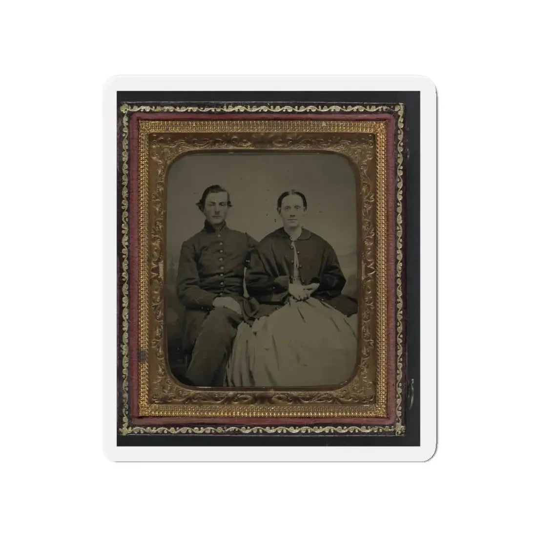 Unidentified Soldier In Union Uniform And Unidentified Woman(2) (U.S. Civil War) Refrigerator Magnet 4 Inch Die-Cut - The Sticker Space