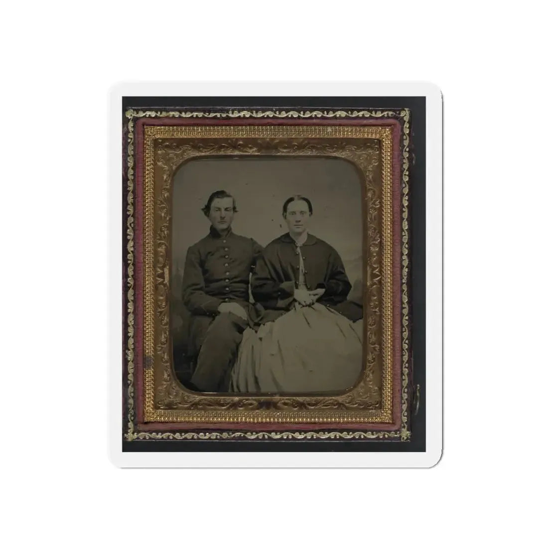 Unidentified Soldier In Union Uniform And Unidentified Woman(2) (U.S. Civil War) Refrigerator Magnet 5 Inch Die-Cut - The Sticker Space