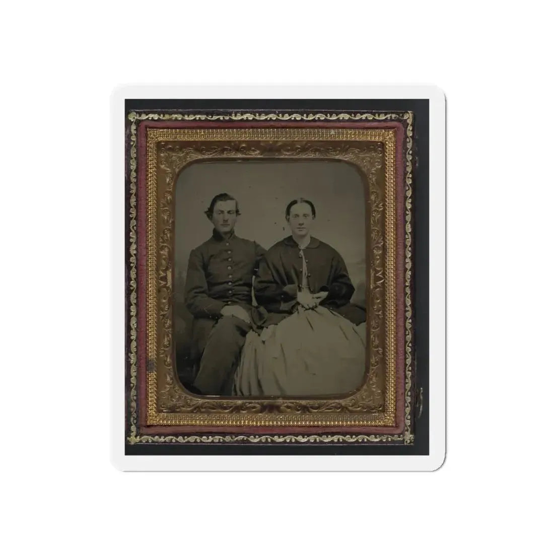 Unidentified Soldier In Union Uniform And Unidentified Woman(2) (U.S. Civil War) Refrigerator Magnet 6 Inch Die-Cut - The Sticker Space