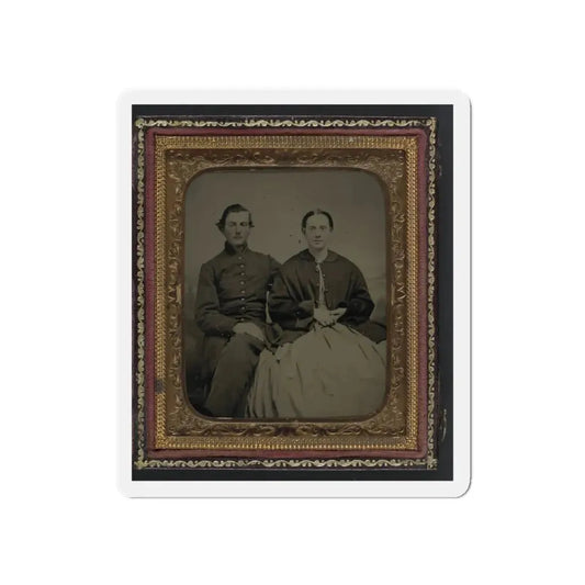 Unidentified Soldier In Union Uniform And Unidentified Woman(2) (U.S. Civil War) Refrigerator Magnet 6 Inch Die-Cut - The Sticker Space