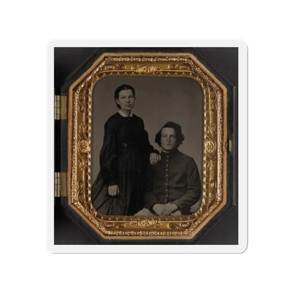Unidentified Soldier In Union Uniform And Unidentified Woman(3) (U.S. Civil War) Refrigerator Magnet 2 Inch Die-Cut - The Sticker Space