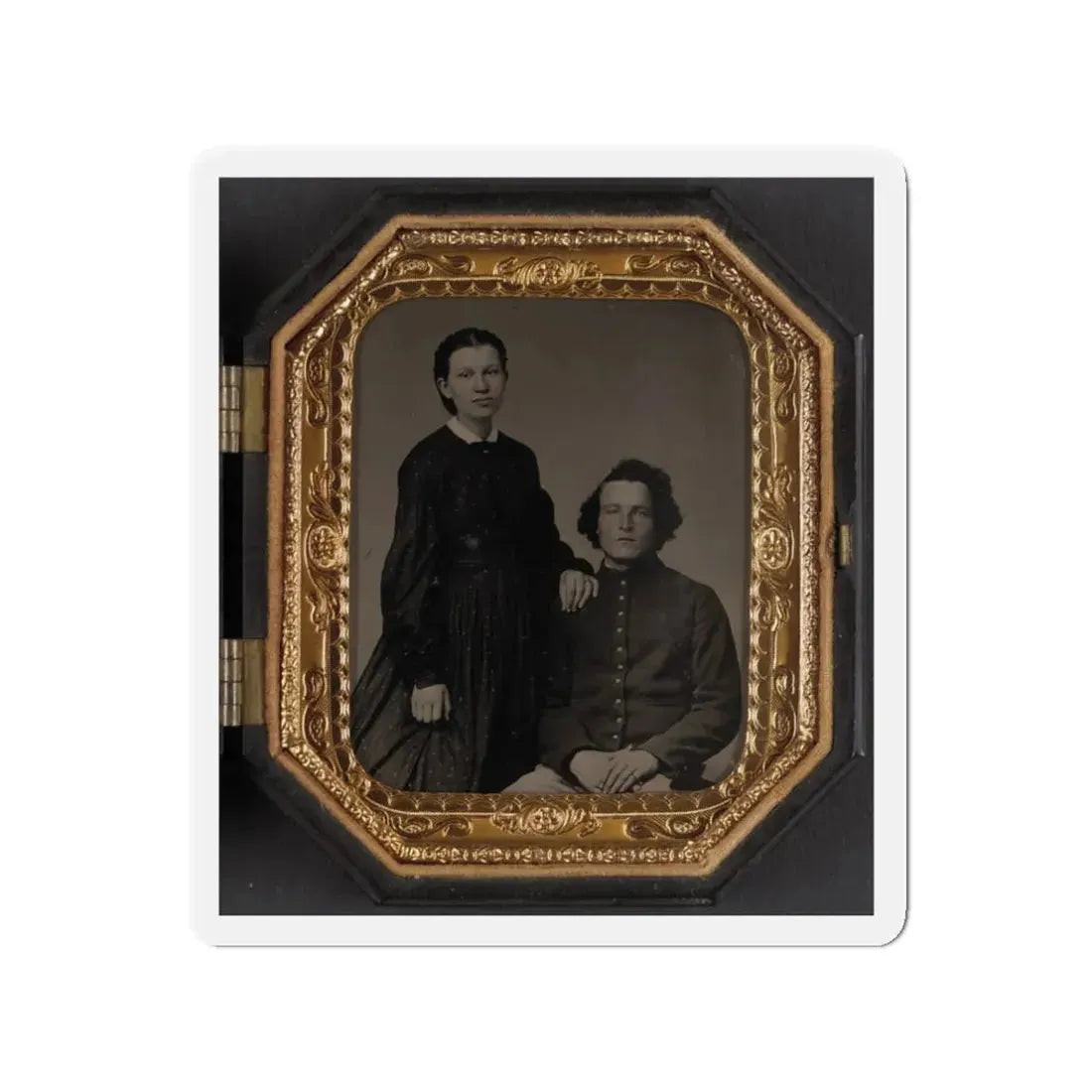 Unidentified Soldier In Union Uniform And Unidentified Woman(3) (U.S. Civil War) Refrigerator Magnet 3 Inch Die-Cut - The Sticker Space
