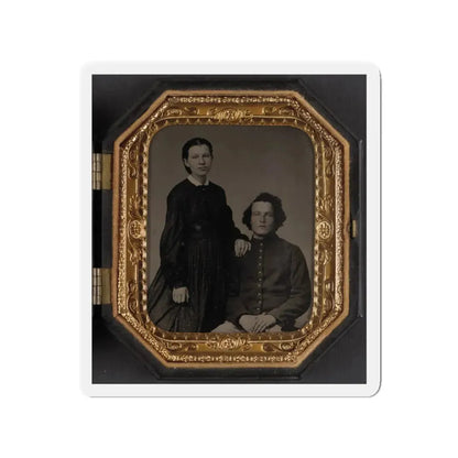 Unidentified Soldier In Union Uniform And Unidentified Woman(3) (U.S. Civil War) Refrigerator Magnet 3 Inch Die-Cut - The Sticker Space