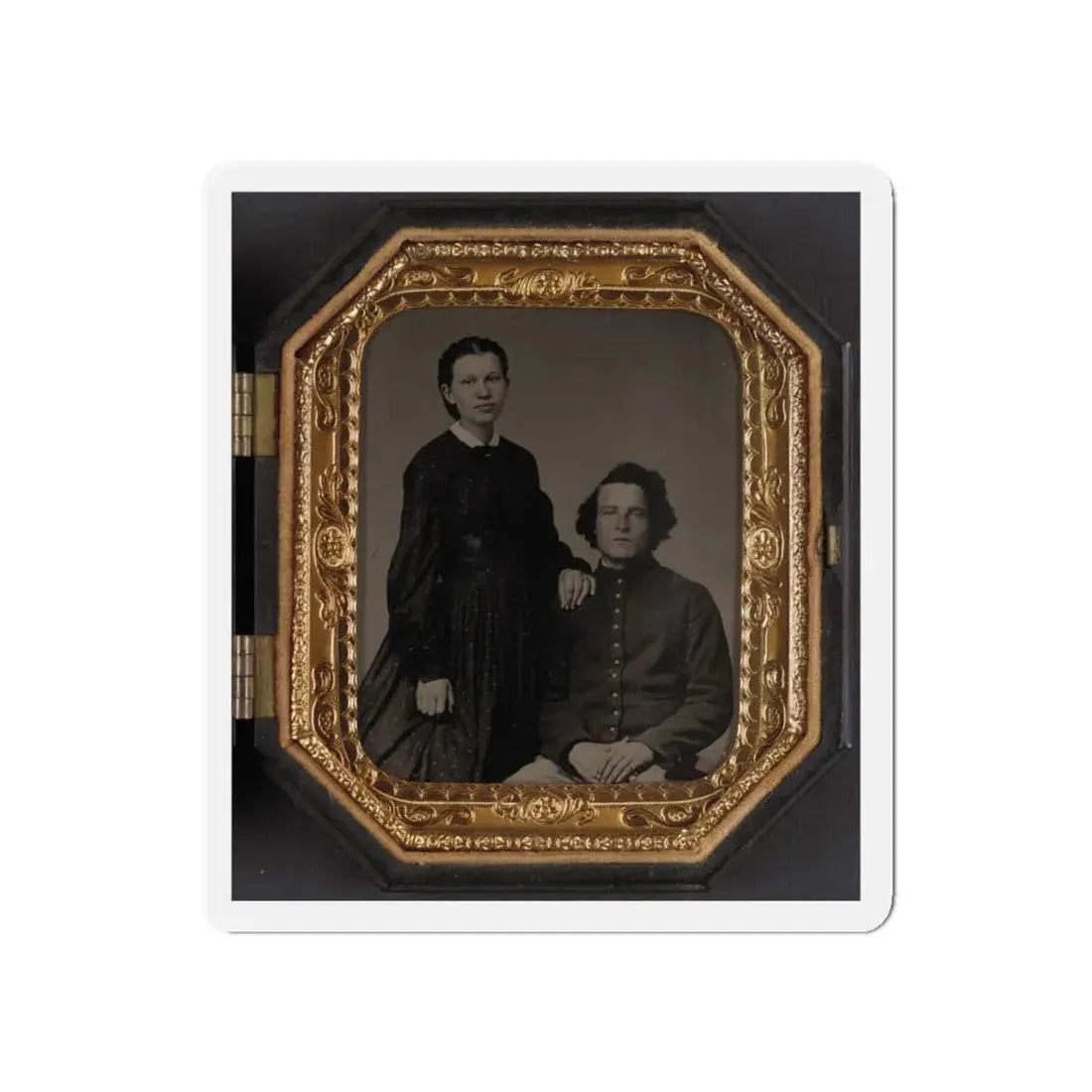 Unidentified Soldier In Union Uniform And Unidentified Woman(3) (U.S. Civil War) Refrigerator Magnet 5 Inch Die-Cut - The Sticker Space