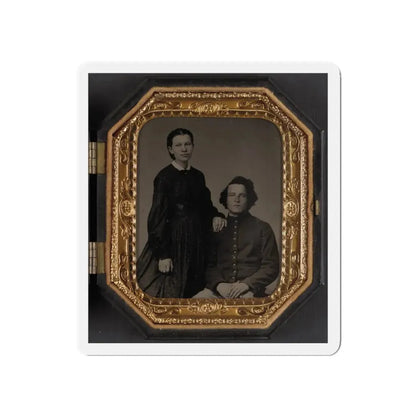 Unidentified Soldier In Union Uniform And Unidentified Woman(3) (U.S. Civil War) Refrigerator Magnet 5 Inch Die-Cut - The Sticker Space