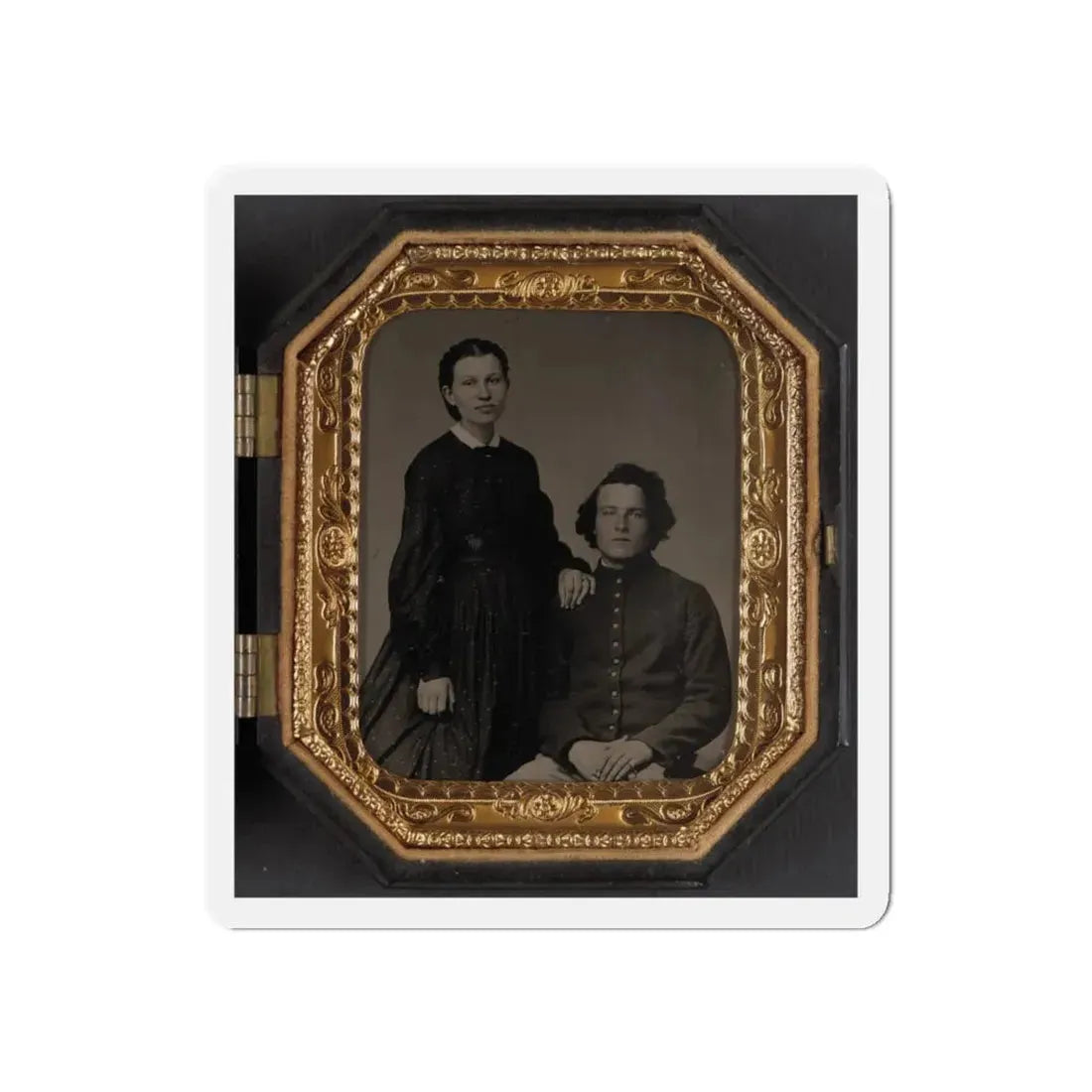 Unidentified Soldier In Union Uniform And Unidentified Woman(3) (U.S. Civil War) Refrigerator Magnet 6 Inch Die-Cut - The Sticker Space