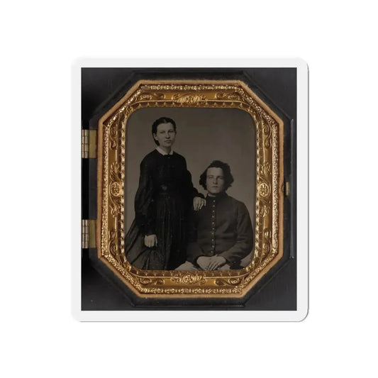 Unidentified Soldier In Union Uniform And Unidentified Woman(3) (U.S. Civil War) Refrigerator Magnet 6 Inch Die-Cut - The Sticker Space