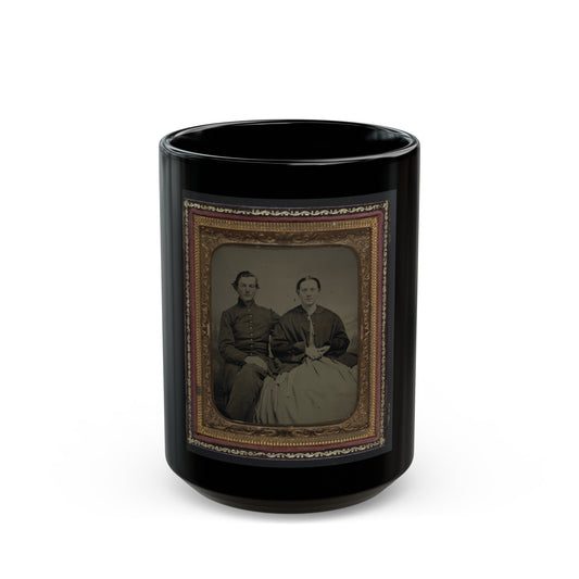 Unidentified Soldier In Union Uniform And Unidentified Woman(2) (U.S. Civil War) Black Coffee Mug-15oz-The Sticker Space