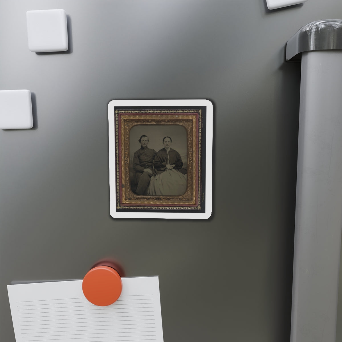 Unidentified Soldier In Union Uniform And Unidentified Woman(2) (U.S. Civil War) Refrigerator Magnet-The Sticker Space