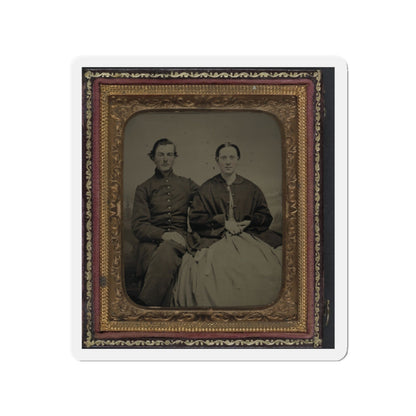 Unidentified Soldier In Union Uniform And Unidentified Woman(2) (U.S. Civil War) Refrigerator Magnet-2" x 2"-The Sticker Space