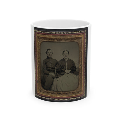 Unidentified Soldier In Union Uniform And Unidentified Woman(2) (U.S. Civil War) White Coffee Mug-11oz-The Sticker Space