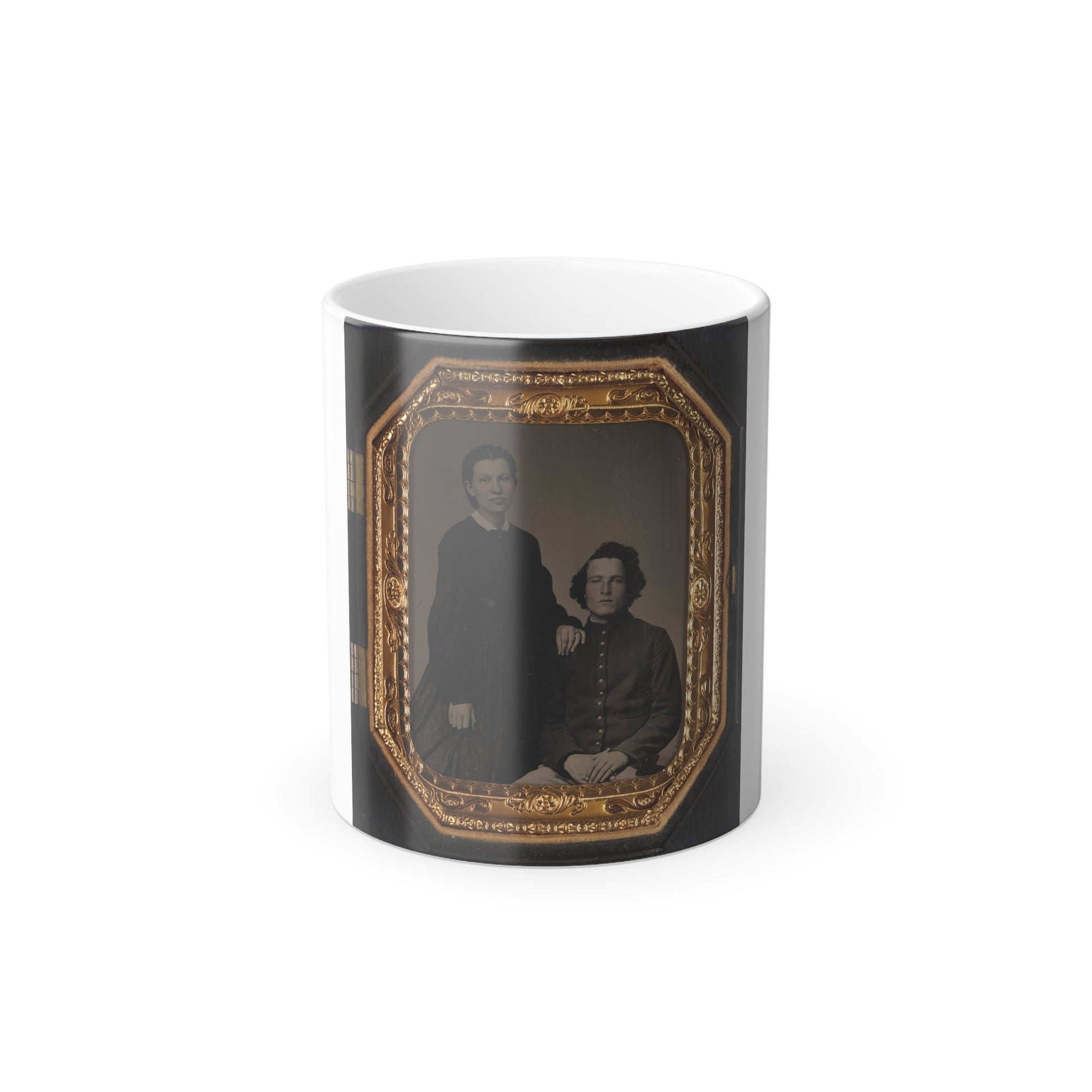 Unidentified Soldier in Union Uniform and Unidentified Woman(3) (U.S. Civil War) Color Morphing Mug 11oz-11oz-The Sticker Space