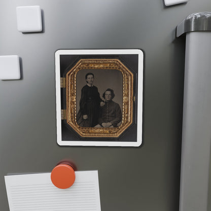 Unidentified Soldier In Union Uniform And Unidentified Woman(3) (U.S. Civil War) Refrigerator Magnet-The Sticker Space