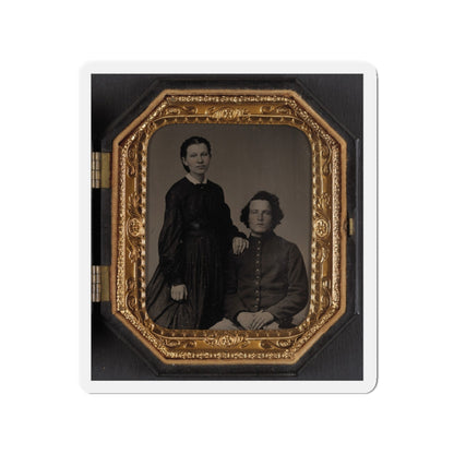 Unidentified Soldier In Union Uniform And Unidentified Woman(3) (U.S. Civil War) Refrigerator Magnet-3" x 3"-The Sticker Space