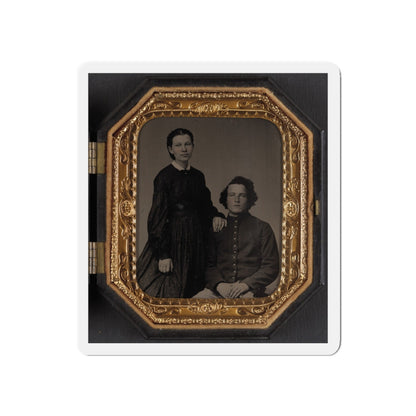 Unidentified Soldier In Union Uniform And Unidentified Woman(3) (U.S. Civil War) Refrigerator Magnet-5" x 5"-The Sticker Space