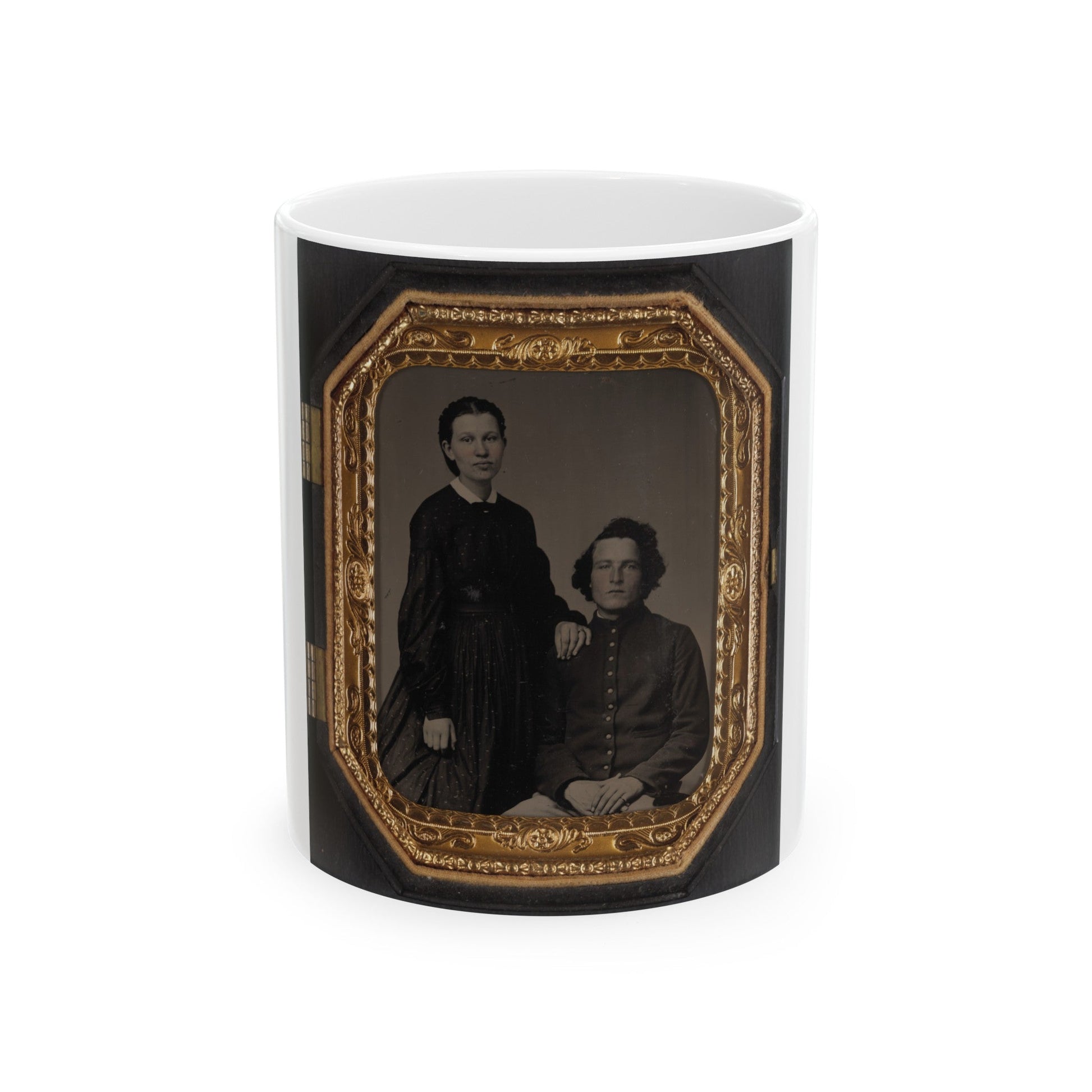 Unidentified Soldier In Union Uniform And Unidentified Woman(3) (U.S. Civil War) White Coffee Mug-11oz-The Sticker Space