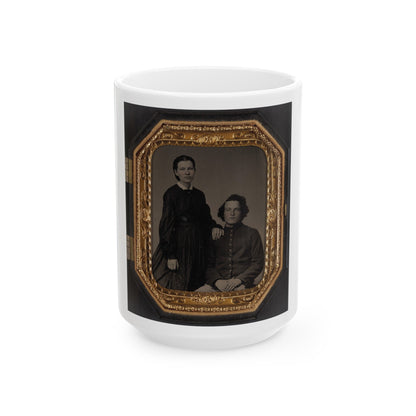 Unidentified Soldier In Union Uniform And Unidentified Woman(3) (U.S. Civil War) White Coffee Mug-15oz-The Sticker Space