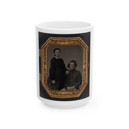 Unidentified Soldier In Union Uniform And Unidentified Woman(3) (U.S. Civil War) White Coffee Mug-15oz-The Sticker Space