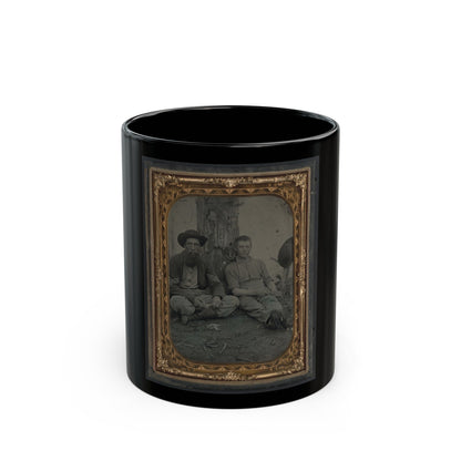 Unidentified Soldier In Union Uniform And Unidentified Young Man Sitting On The Ground And Whittling (U.S. Civil War) Black Coffee Mug-11oz-The Sticker Space