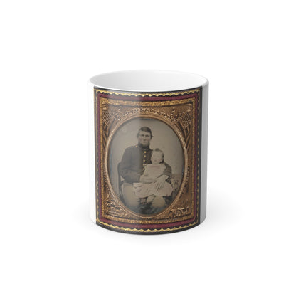 Unidentified Soldier in Union Uniform Holding a Young Child in His Lap (U.S. Civil War) Color Morphing Mug 11oz-11oz-The Sticker Space