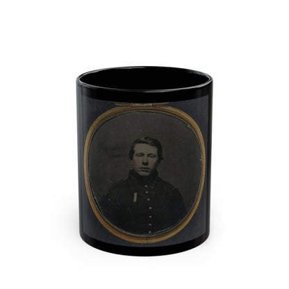 Unidentified Soldier In Union Uniform In Locket (U.S. Civil War) Black Coffee Mug-11oz-The Sticker Space