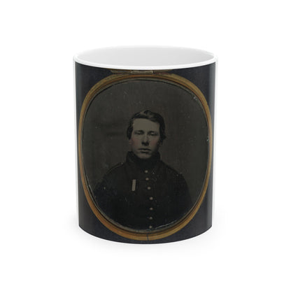 Unidentified Soldier In Union Uniform In Locket (U.S. Civil War) White Coffee Mug-11oz-The Sticker Space