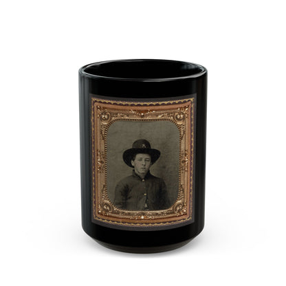 Unidentified Soldier In Union Uniform In Slouch Cap (U.S. Civil War) Black Coffee Mug-15oz-The Sticker Space