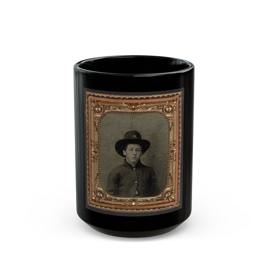 Unidentified Soldier In Union Uniform In Slouch Cap (U.S. Civil War) Black Coffee Mug-15oz-The Sticker Space