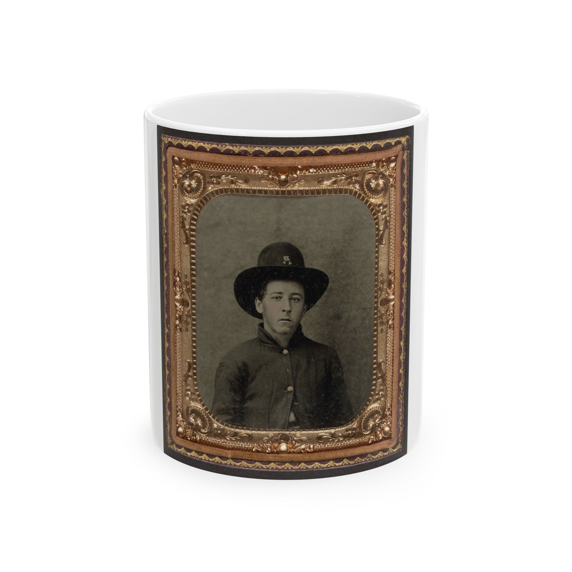 Unidentified Soldier In Union Uniform In Slouch Cap (U.S. Civil War) White Coffee Mug-11oz-The Sticker Space