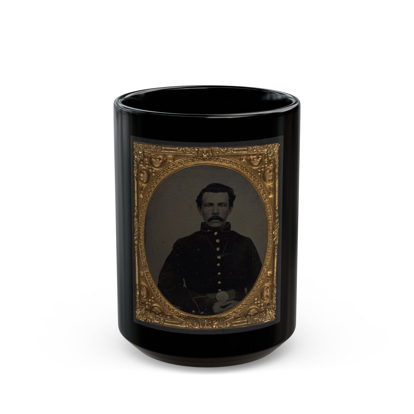 Unidentified Soldier In Union Uniform (U.S. Civil War) Black Coffee Mug-15oz-The Sticker Space