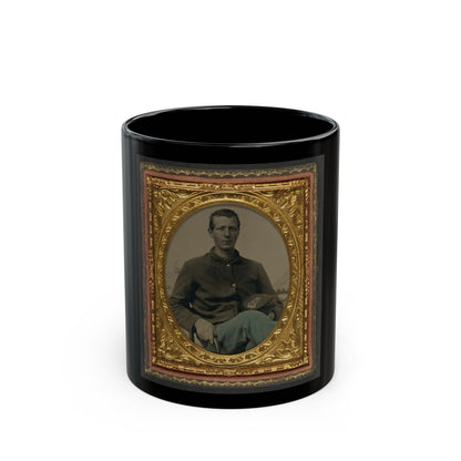 Unidentified Soldier In Union Uniform With 15th New York Engineer Regiment Forage Cap (U.S. Civil War) Black Coffee Mug-11oz-The Sticker Space