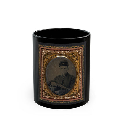 Unidentified Soldier In Union Uniform With 1842 Aston Johnson Pistol (U.S. Civil War) Black Coffee Mug-11oz-The Sticker Space