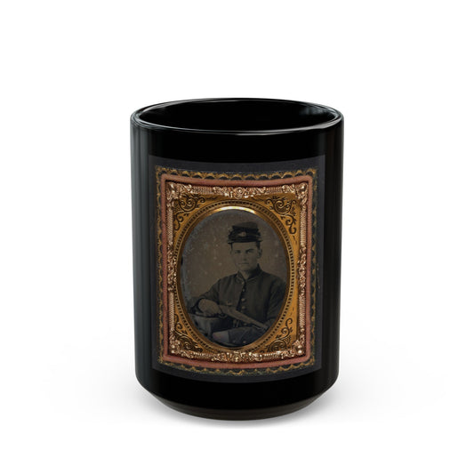 Unidentified Soldier In Union Uniform With 1842 Aston Johnson Pistol (U.S. Civil War) Black Coffee Mug-15oz-The Sticker Space