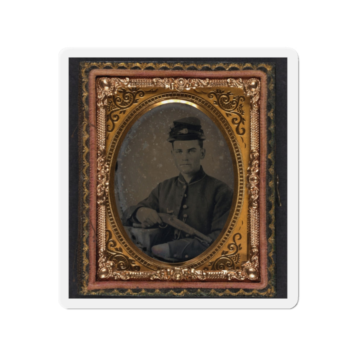 Unidentified Soldier In Union Uniform With 1842 Aston Johnson Pistol (U.S. Civil War) Refrigerator Magnet-2" x 2"-The Sticker Space