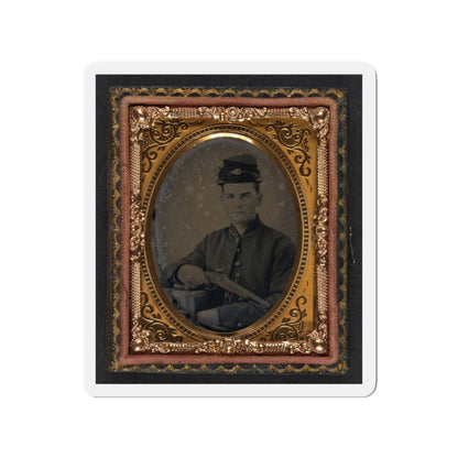 Unidentified Soldier In Union Uniform With 1842 Aston Johnson Pistol (U.S. Civil War) Refrigerator Magnet-3" x 3"-The Sticker Space