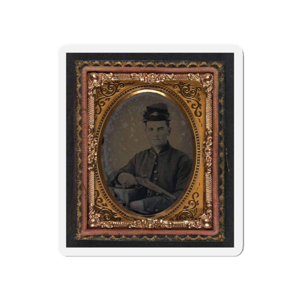 Unidentified Soldier In Union Uniform With 1842 Aston Johnson Pistol (U.S. Civil War) Refrigerator Magnet-5" x 5"-The Sticker Space