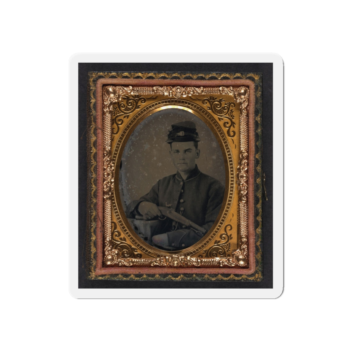 Unidentified Soldier In Union Uniform With 1842 Aston Johnson Pistol (U.S. Civil War) Refrigerator Magnet-6 × 6"-The Sticker Space