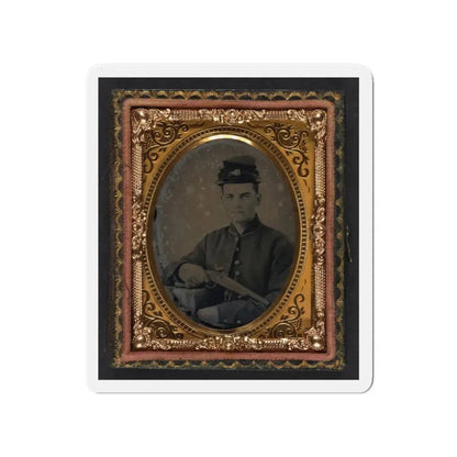 Unidentified Soldier In Union Uniform With 1842 Aston Johnson Pistol (U.S. Civil War) Refrigerator Magnet 4 Inch Die-Cut - The Sticker Space