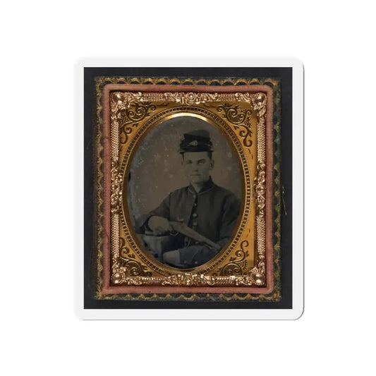 Unidentified Soldier In Union Uniform With 1842 Aston Johnson Pistol (U.S. Civil War) Refrigerator Magnet 6 Inch Die-Cut - The Sticker Space