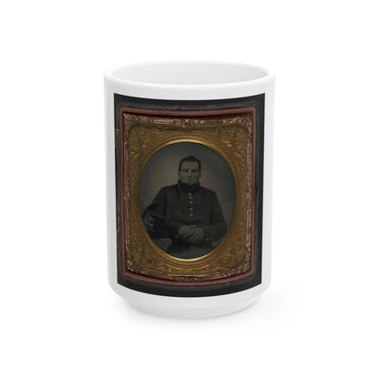 Unidentified Soldier In Union Uniform With 29th Infantry Regiment Hardee Hat With Plume (U.S. Civil War) White Coffee Mug-15oz-The Sticker Space