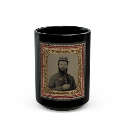 Unidentified Soldier In Union Uniform With 6th Corps Badge (U.S. Civil War) Black Coffee Mug-15oz-The Sticker Space