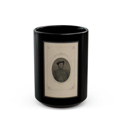 Unidentified Soldier In Union Uniform With 6th Corps Badge With Cross Shape (U.S. Civil War) Black Coffee Mug-15oz-The Sticker Space