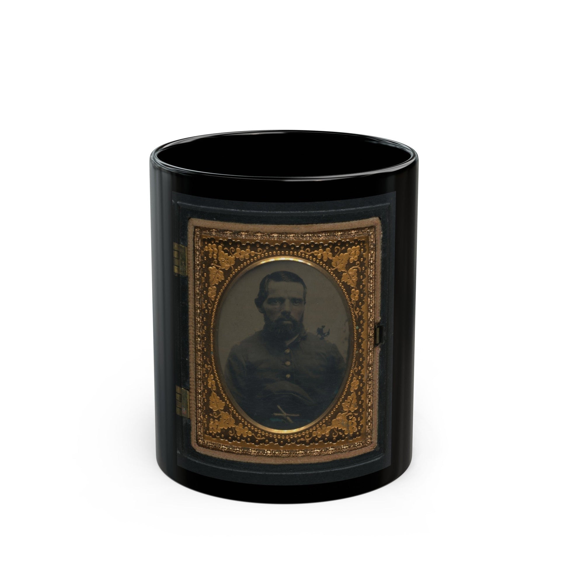 Unidentified Soldier In Union Uniform With Artillery Forage Cap (U.S. Civil War) Black Coffee Mug-11oz-The Sticker Space