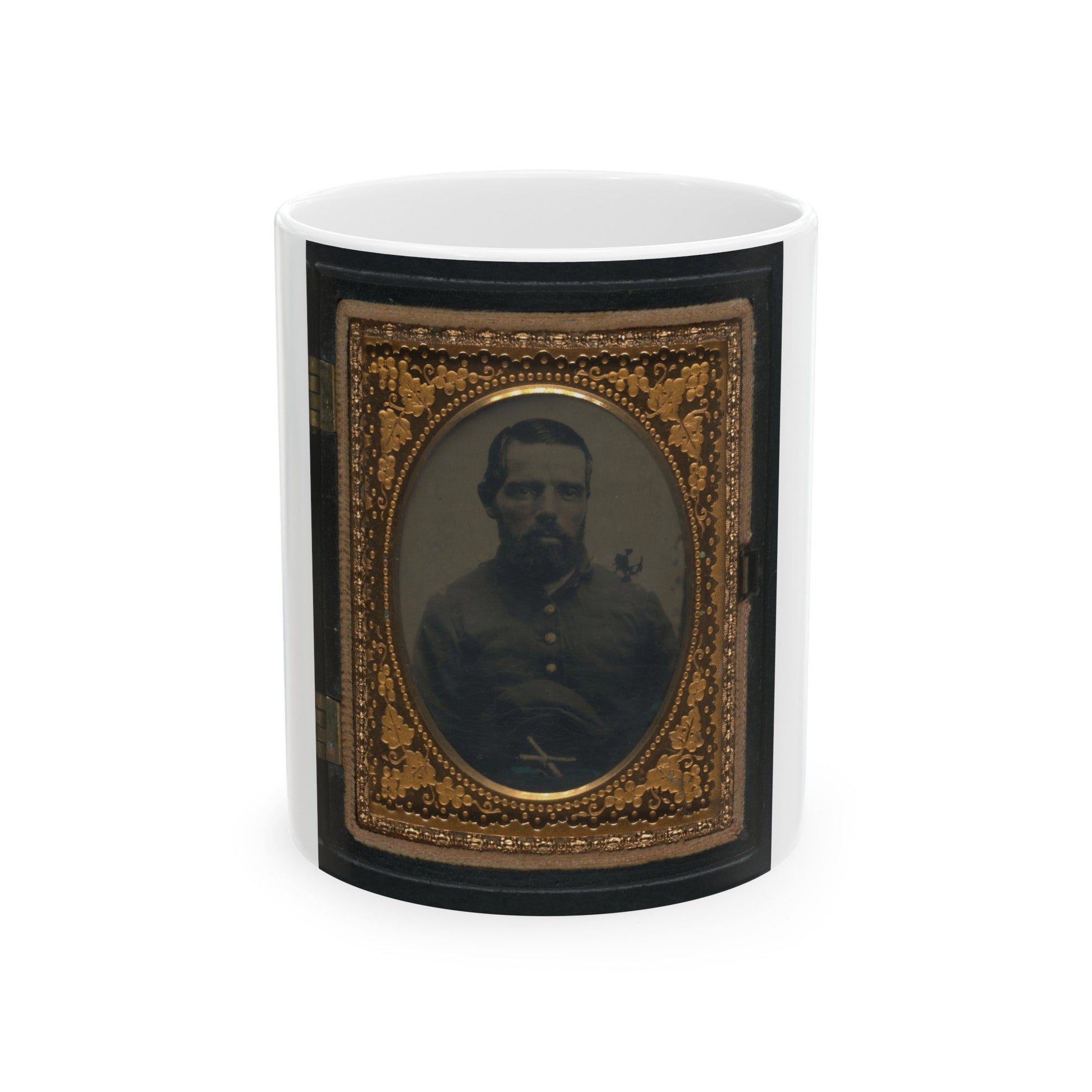 Unidentified Soldier In Union Uniform With Artillery Forage Cap (U.S. Civil War) White Coffee Mug-11oz-The Sticker Space