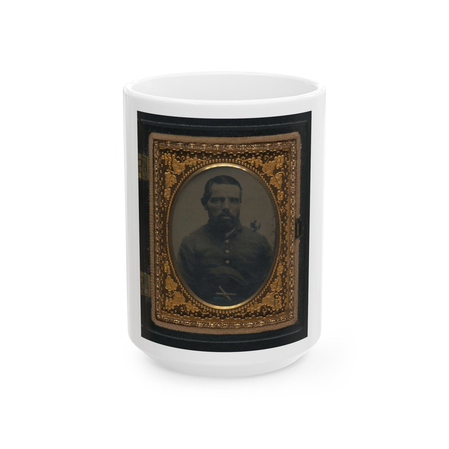 Unidentified Soldier In Union Uniform With Artillery Forage Cap (U.S. Civil War) White Coffee Mug-15oz-The Sticker Space